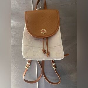 NWOT STEVE MADDEN Two-Tone Mini Backpack, Woven Flap and embossed SM LOGO